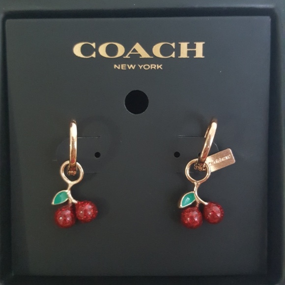 COACH CHERRY HUGGIE EARRINGS F73977 - Picture 3 of 3